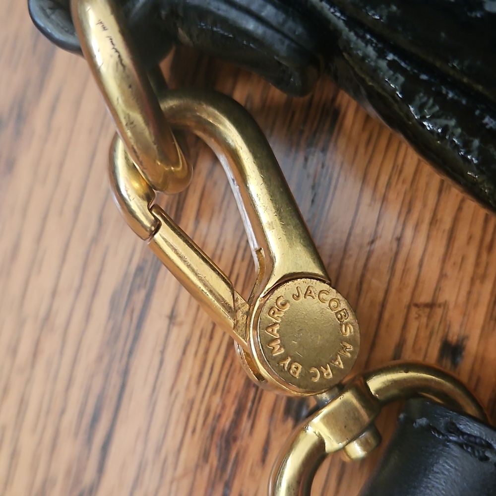 Marc Jacobs Black Patent Leather Computer Bag Messenter Bag - Picture 7 of 13
